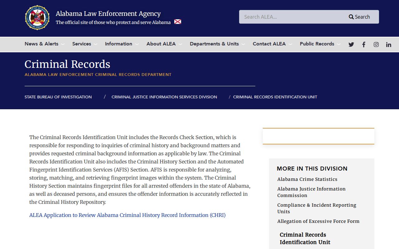 ALEA services for correcting a Pike County criminal history record
