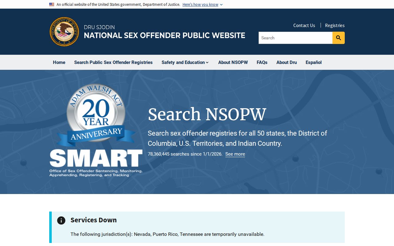 National search layer for Pike County sex offender registry checks